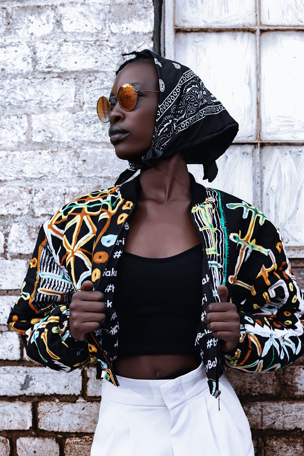 #byBAKARI Cropped Ankara Puffer